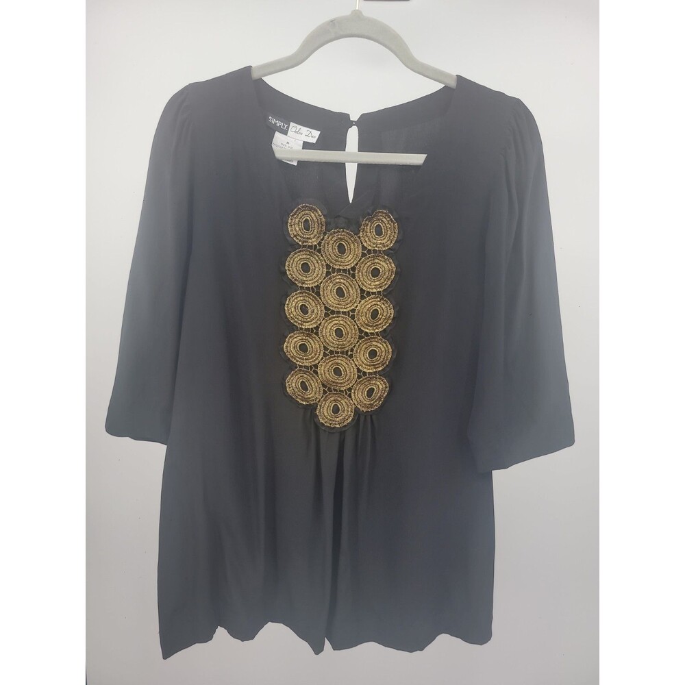 Chloe Dao Black Silk Blouse Sz M Quiet Luxury Minimalist Modest Office